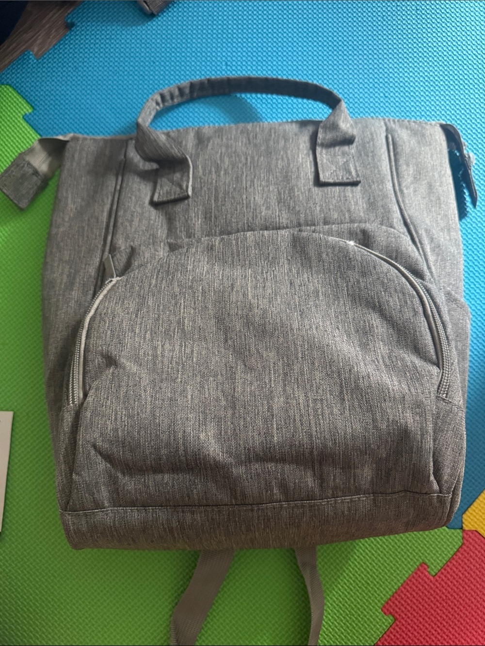 Kids Gray Convertible Backpack Tote - Versatile Everyday Bag